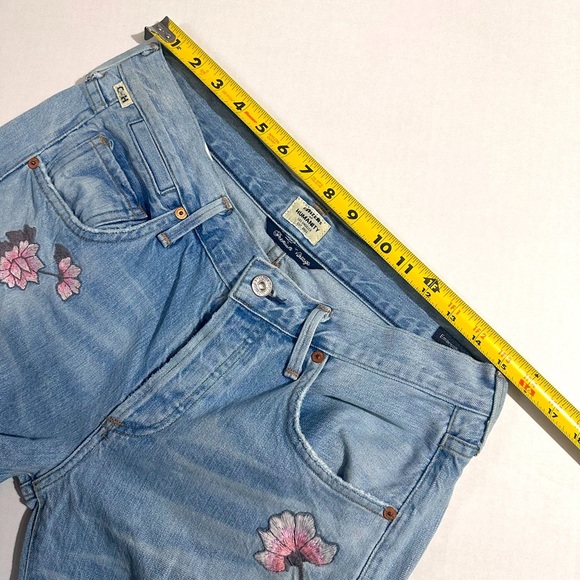 Citizens Of Humanity Emerson Embroidered High Rise boyfriend Slim Jeans 27 - Picture 15 of 16